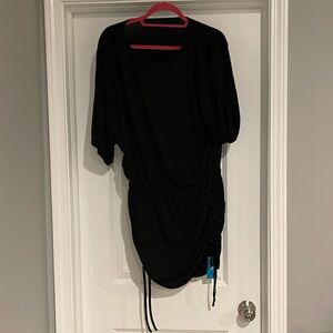 Cupshe NWT Black Dolman Sleeve Side Tie Jersey Mini Dress